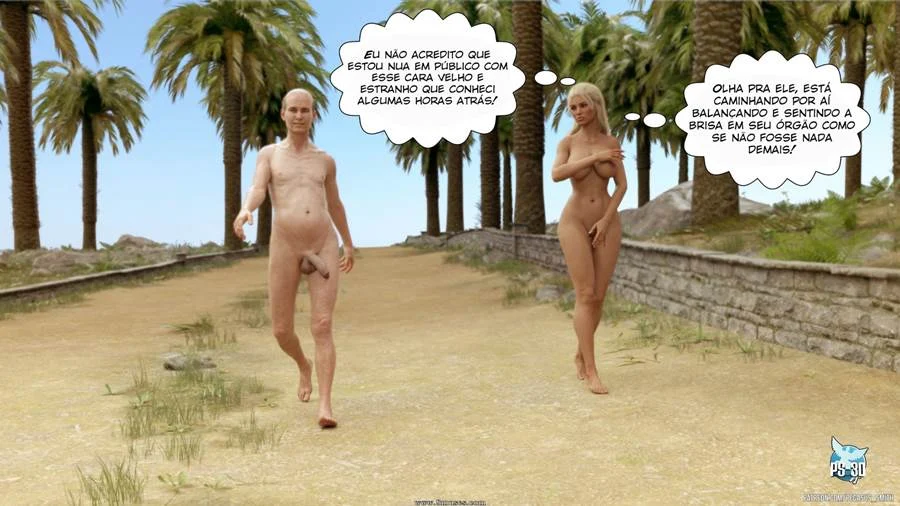 Mãe e Filho Emputecidos em Resort Nudista - Hentai 3D Explícito