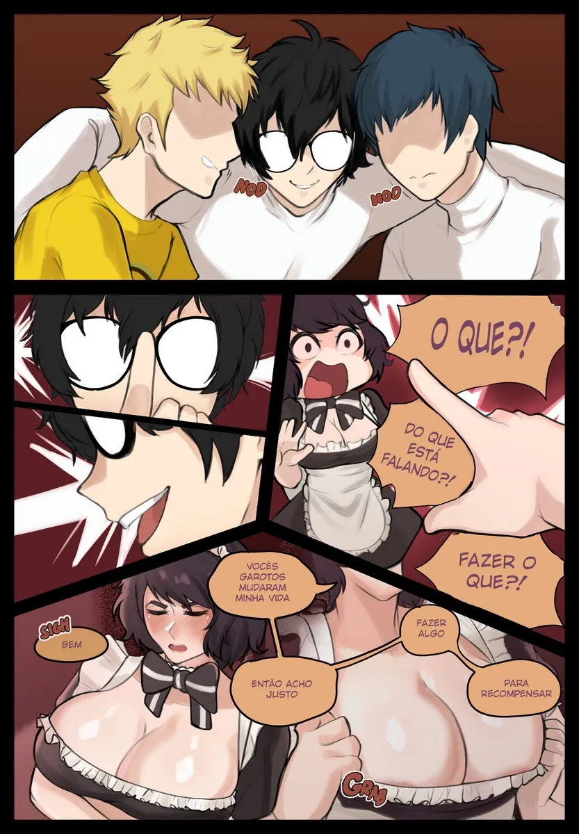 Submissão da Empregada do Persona 5: Fetiches Explícitos no Quarto Secreto