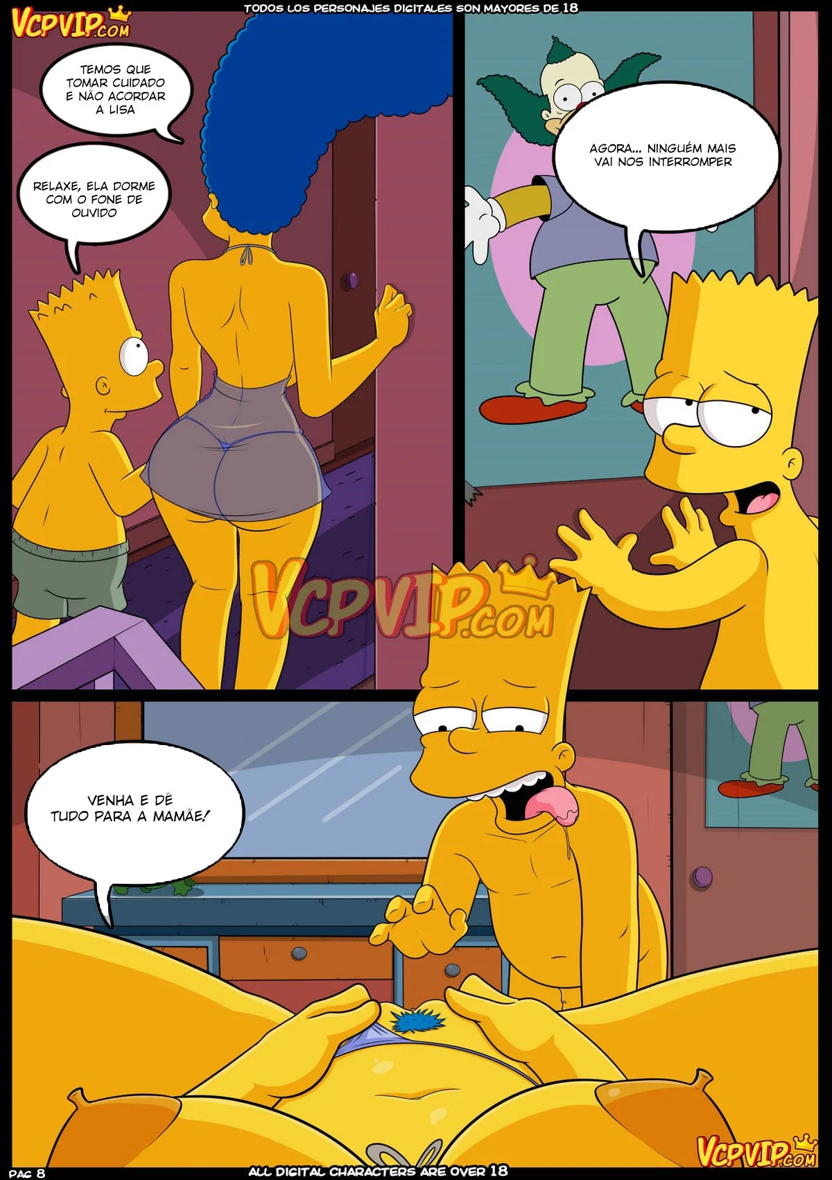 Pornô dos Simpsons: Marge e Homer em Cenas Explícitas de Sexo nos Quadrinhos