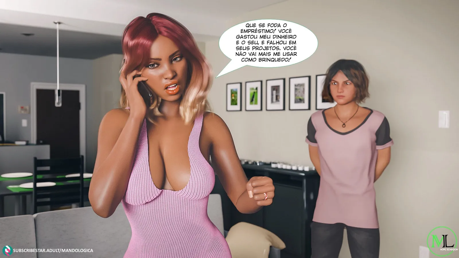 Quadrinhos Eróticos 3D: Gang Bang Explícito com Sexo Grupal