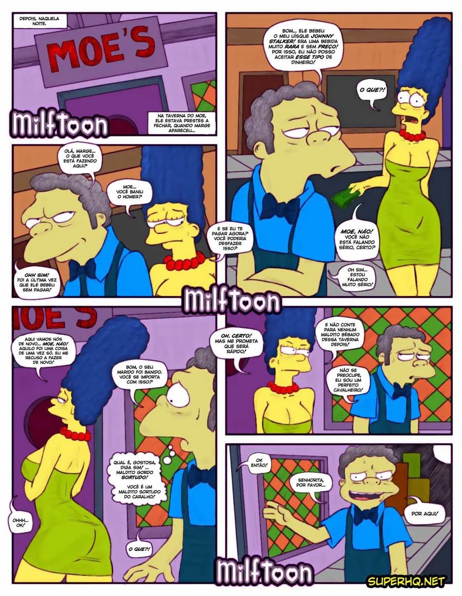 Marge Simpson: A Vizinha Safada no Bar do Moe Entrega o Corpo Nos Quadrinhos Proibidos