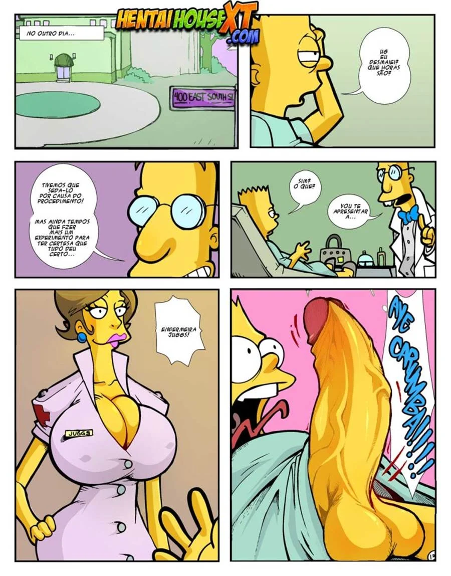 Marge dos Simpsons Transando com o Filho Bart em HQ Pornô Explícita