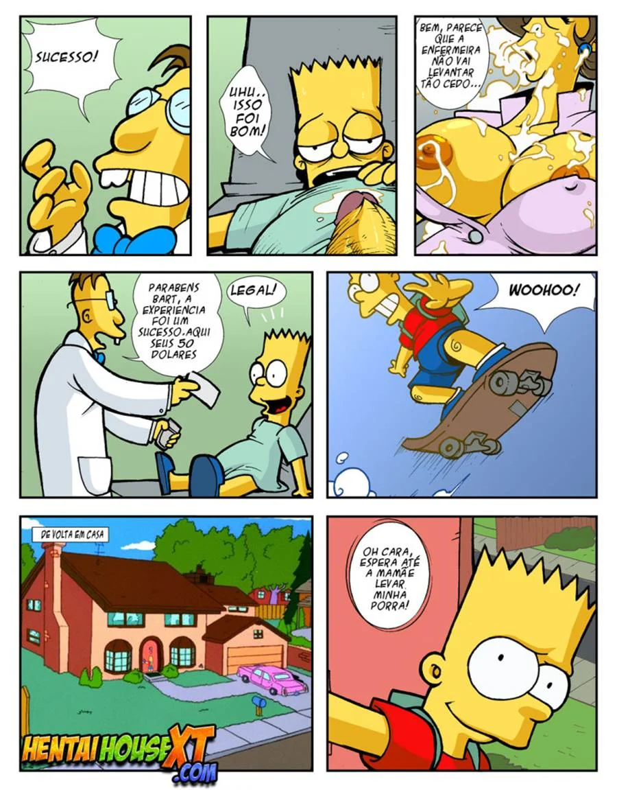 Marge dos Simpsons Transando com o Filho Bart em HQ Pornô Explícita