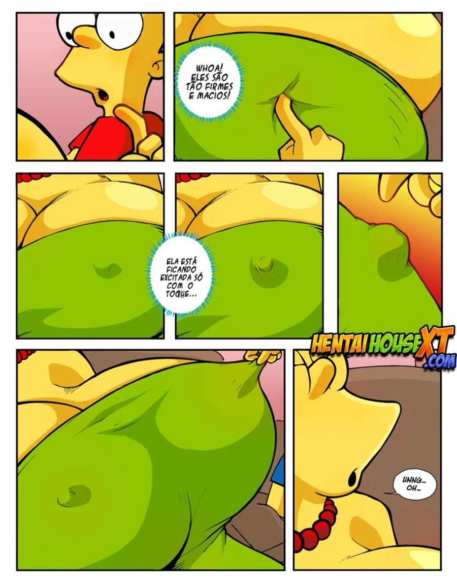 Marge dos Simpsons Transando com o Filho Bart em HQ Pornô Explícita