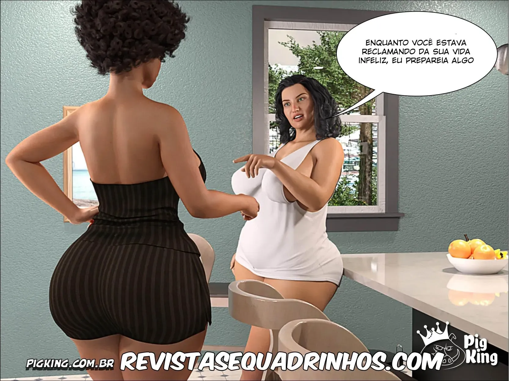 Ménage Proibido: Três Mães No Ápice do Prazer em HQ 3D