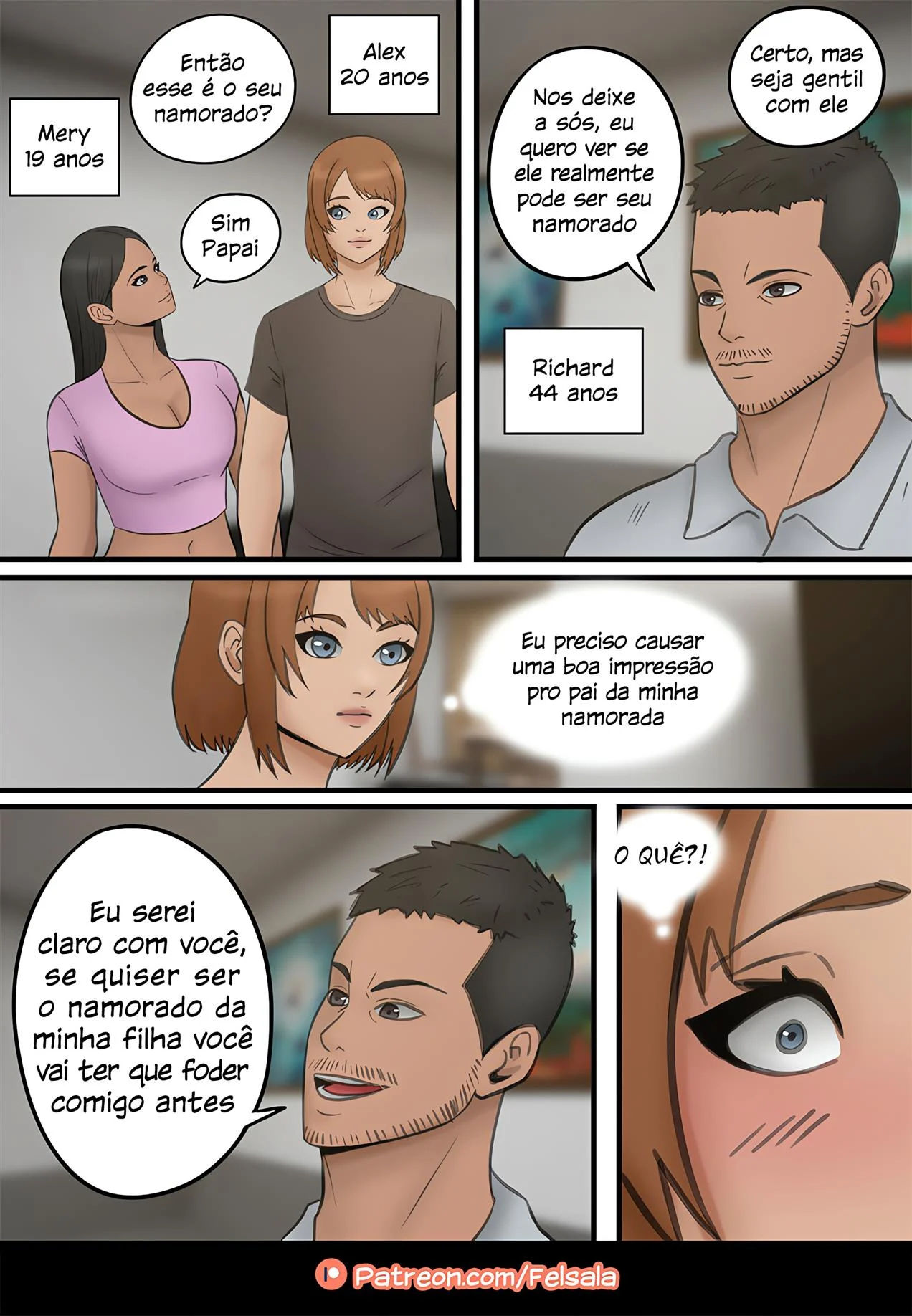 Permita-me namorar sua filha: HQ Erótica com Cenas Explícitas e Tesão Explícito