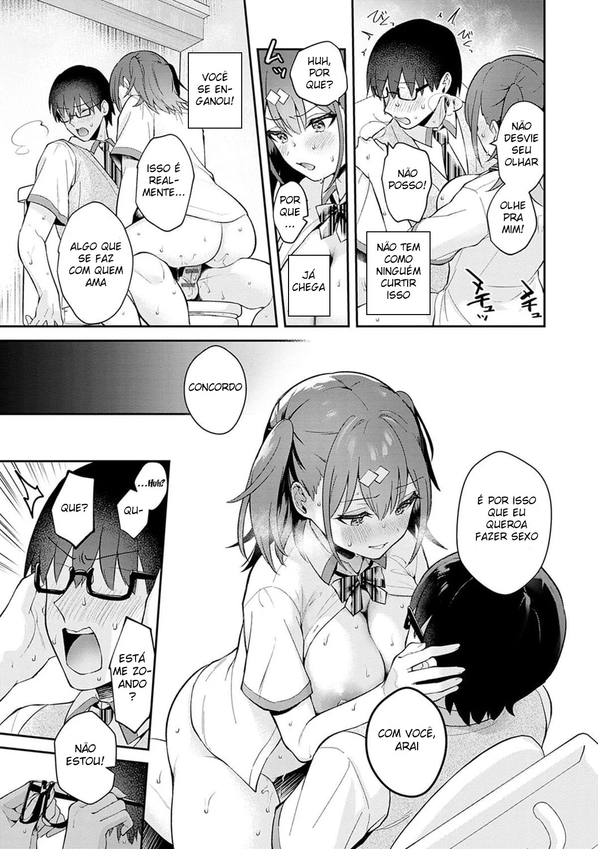 Uma mulher é pega em flagrante no banheiro e acaba cedendo a uma fantasia proibida