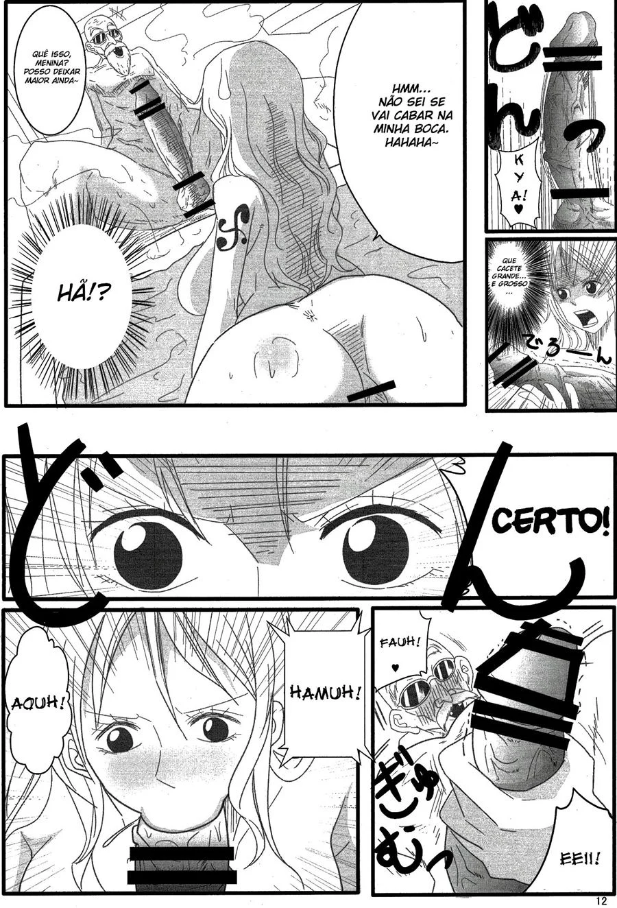 Namorada do Luffy dando para o mestre Kame: foda explícita nos quadrinhos