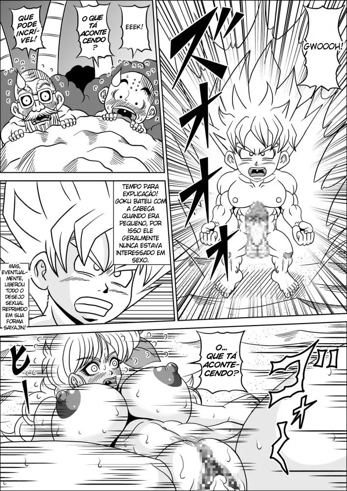 Mestre Kame Transa com Garotas Gostosas em Quadrinhos Eróticos de Dragon Ball