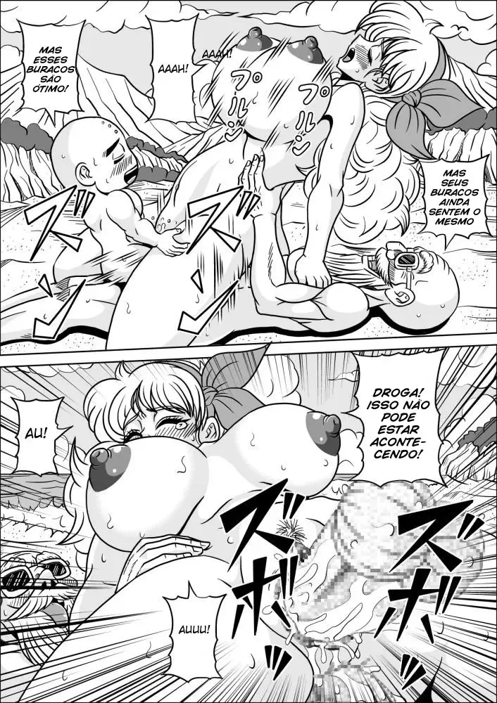 Mestre Kame Transa com Garotas Gostosas em Quadrinhos Eróticos de Dragon Ball
