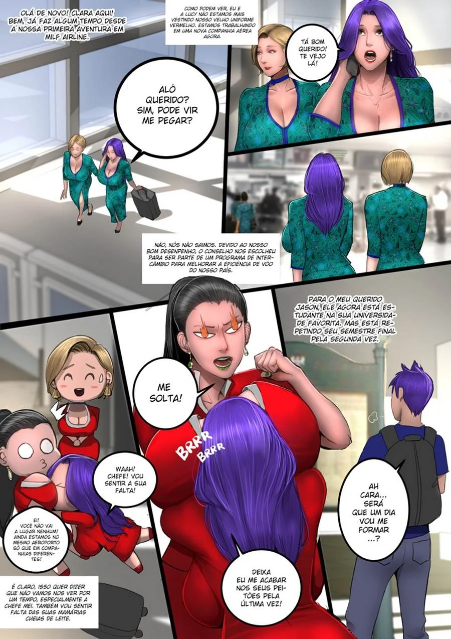 Tripulação do Prazer: Piloto Dominando as Aeromoças Safadas