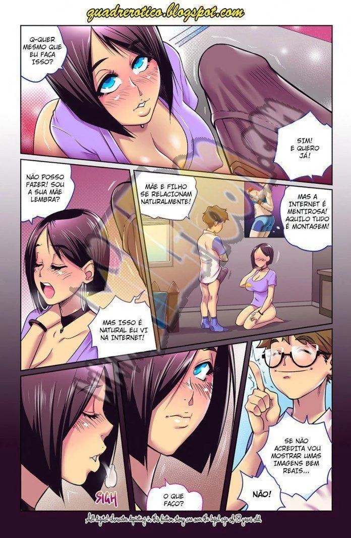 Vizinho Tarado Fode a Mãe Gostosa no Quintal - Hentai Explícito em HQ