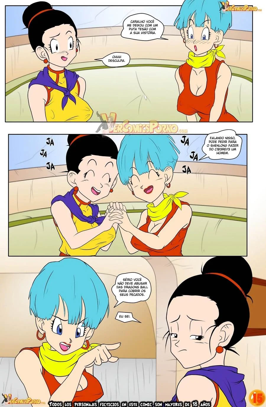 Bulma e Chi Chi Transam até Jorrar Litros de Porra no Tratamento de Beleza Pecaminoso