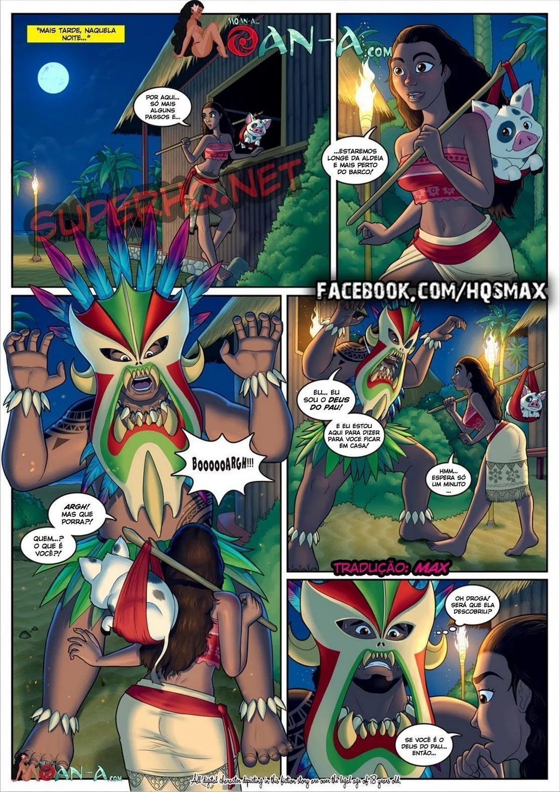Moana em Cenas Eróticas Explícitas - Quadrinhos Pornôs Sensuais e Excêntricos