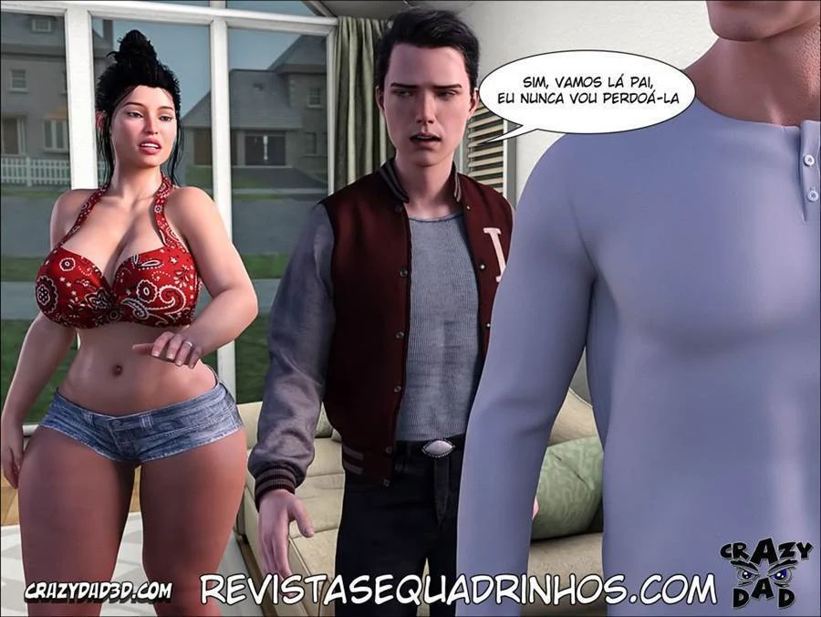 Mamãe me ajuda com uma surra de sexo explícito em HQ 3D picante