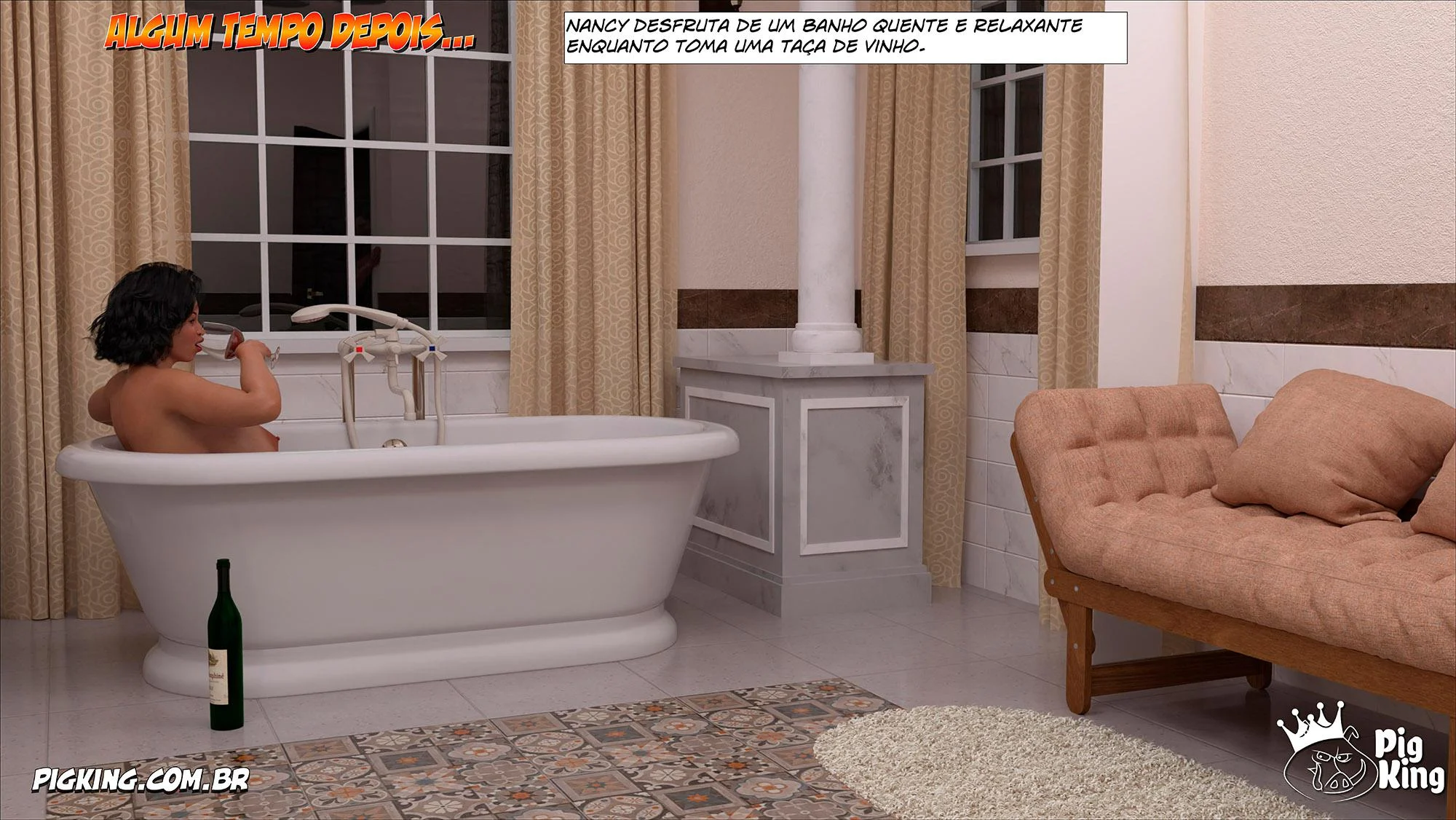 Mamãe Safada em HQ 3D: Ajuda Profunda na Sala