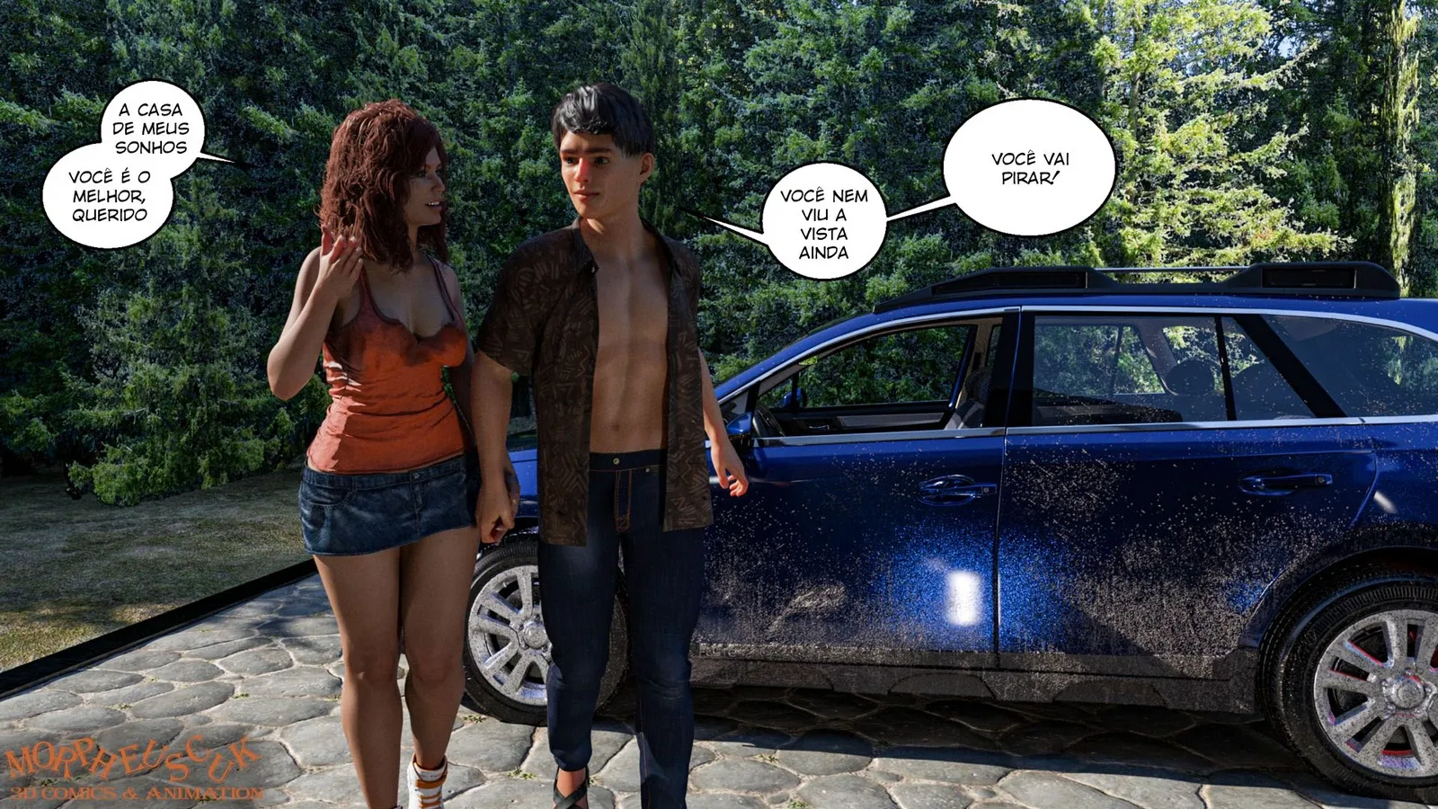 Exploração Íntima com a Vizinha: Quadrinhos 3D de Fetiche Explícito