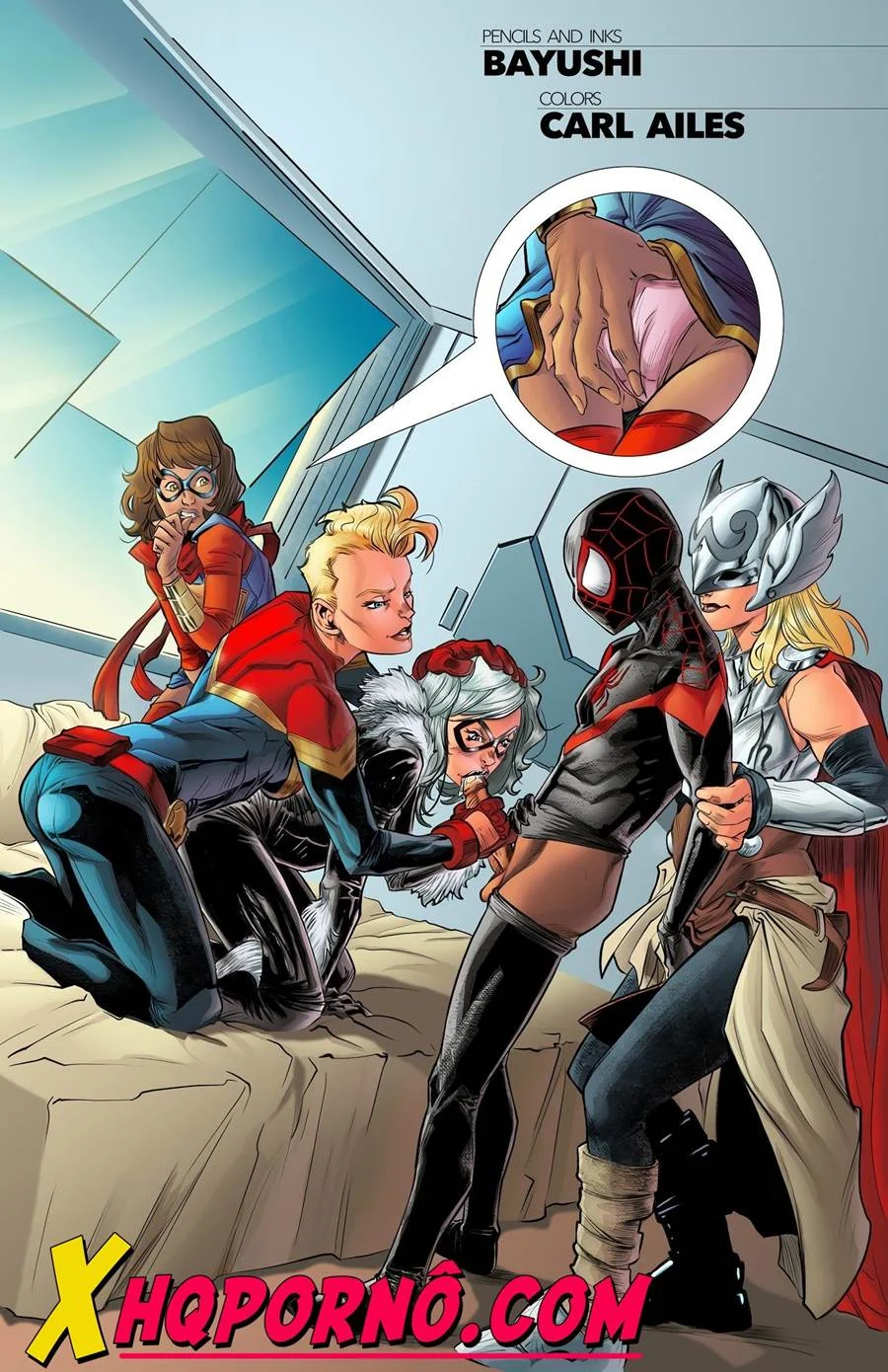 Espetáculo Erótico entre Heroínas Marvel - Quadrinhos Proibidos de Carnalidade