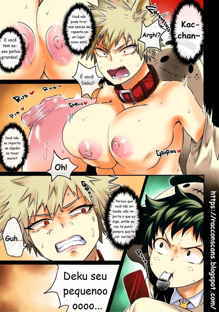 Cadelinha no Cio: A Katsuki do Colégio U.A. implora por pica em HQ erótica