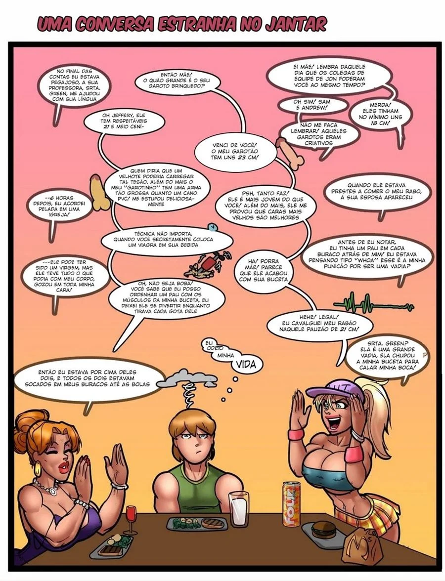 Mamãe e Irmã, Fodinhas Viciadas em Pirocas Gigantes - HQ