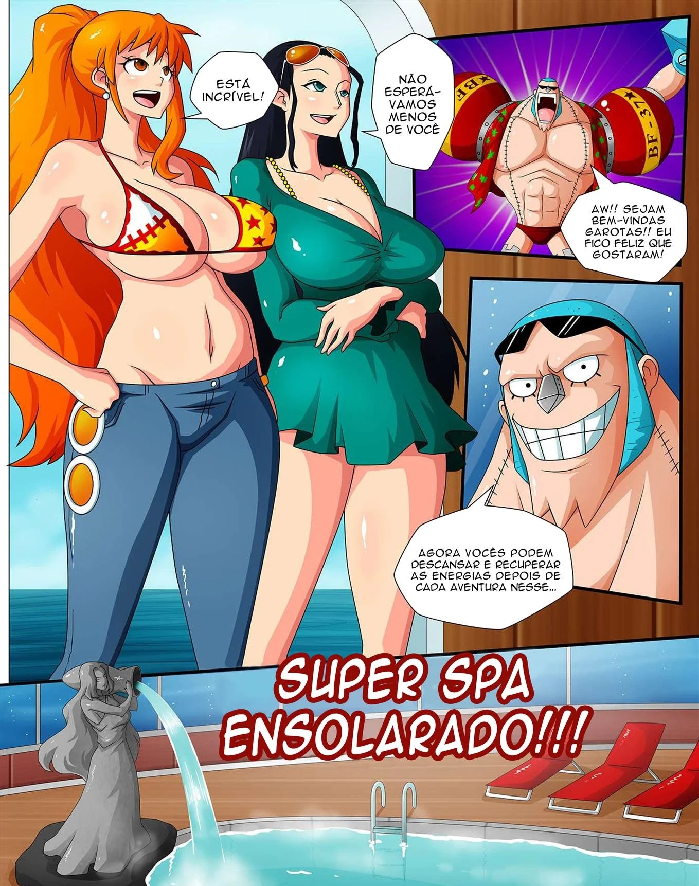 Nami e Robin transando sem limites nos quadrinhos picantes de One Piece