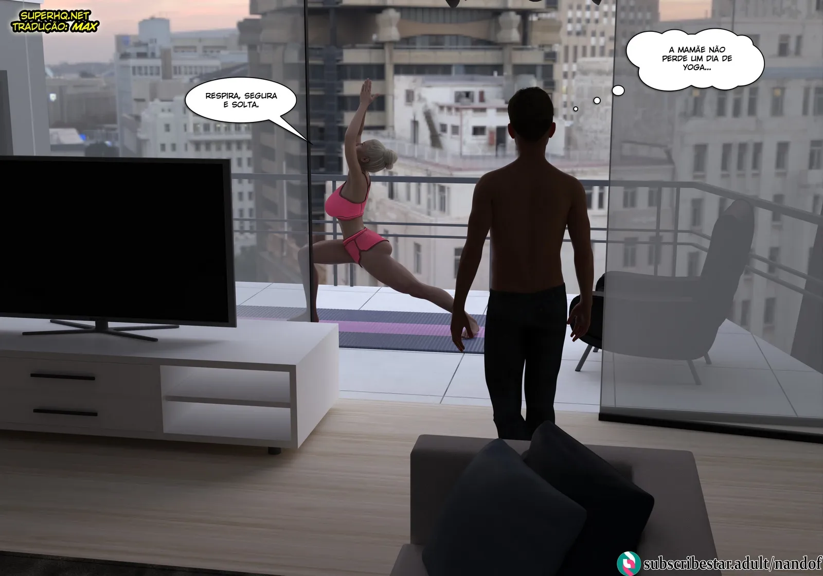 Vidente do Prazer: Aula de Yoga com a Mãe do NandoF em 3D Explícito