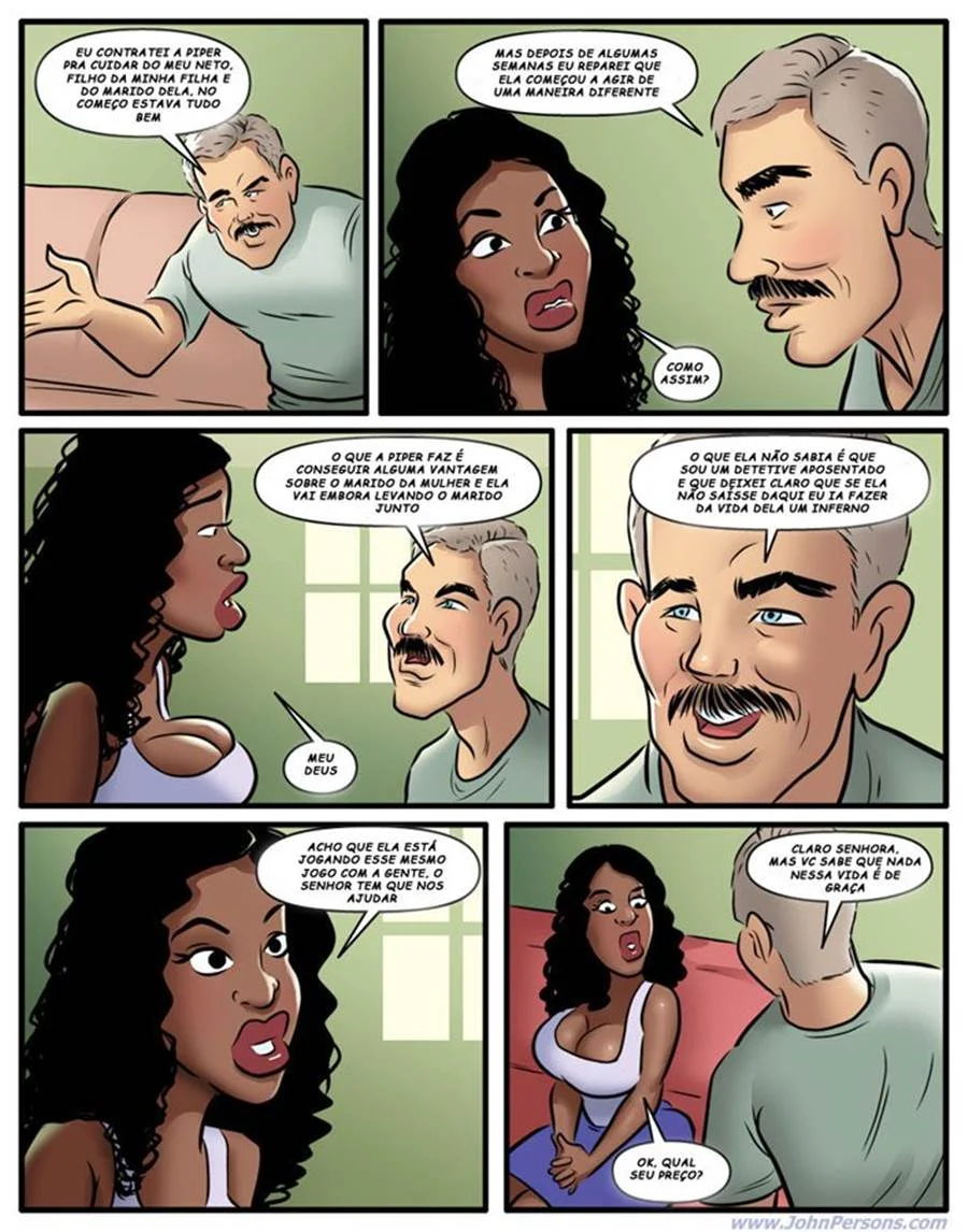 Desvios da Babá Interracial: HQ Picante com Muita Safadeza Explícita