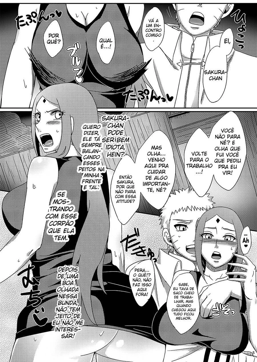 Naruto e Sakura em HQ Explícita - Sexo Proibido entre Colegas de Vila