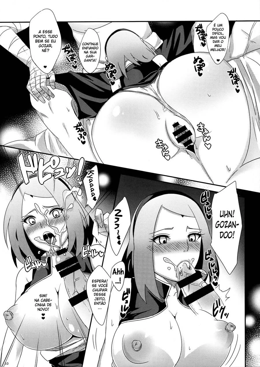 Naruto fode Sakura sem dó - sexo explícito nos quadrinhos hentai.