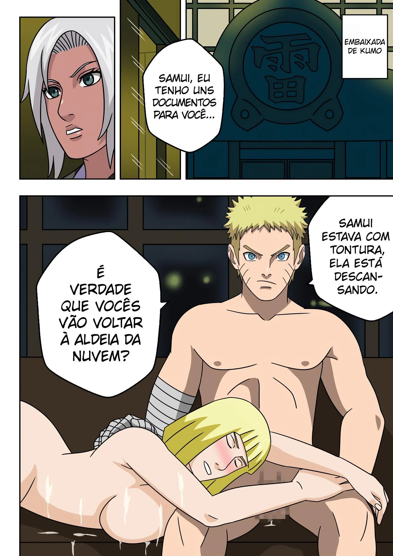 Naruto Fode Gostoso com as Ninjas Samui e Mabui na HQ de Sexo