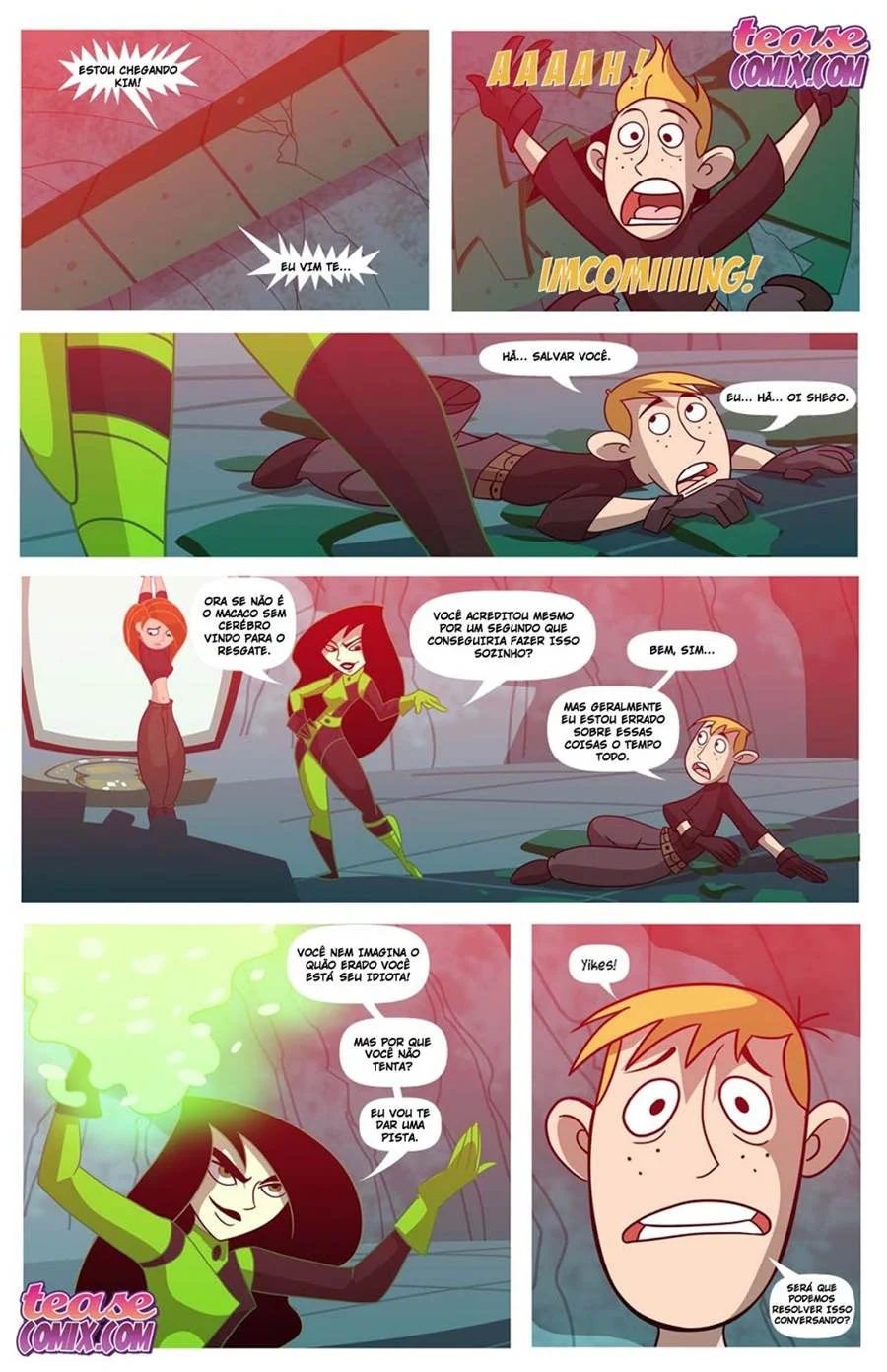 Asloucas Aventuras Lésbicas de Kim Possible - Hentai Explícito em HQ