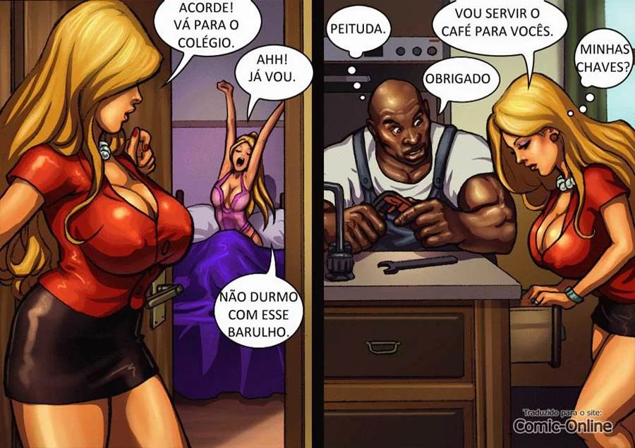 Estrondo Negro: Adestrei a Esposa e a Filha do Patrão na Pica