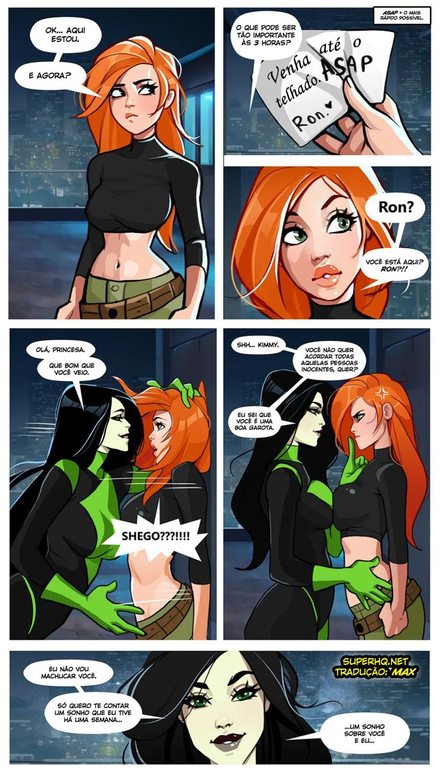 Kim Possible - Sexo Lésbico Explícito no Telhado - HQ Erótica