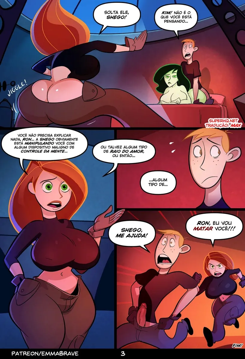 Quadrinhos Picantes de Kim Possible: Ron e Shego em Ação Explícita