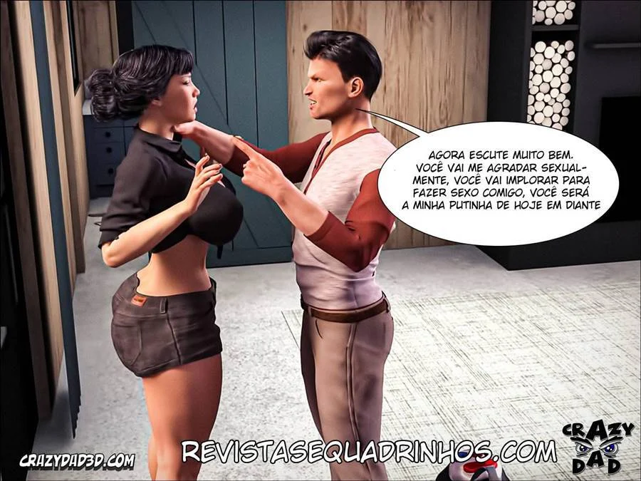 Pai Tarado Domina Família em Cenas Proibidas de Sexo 3D Explícito
