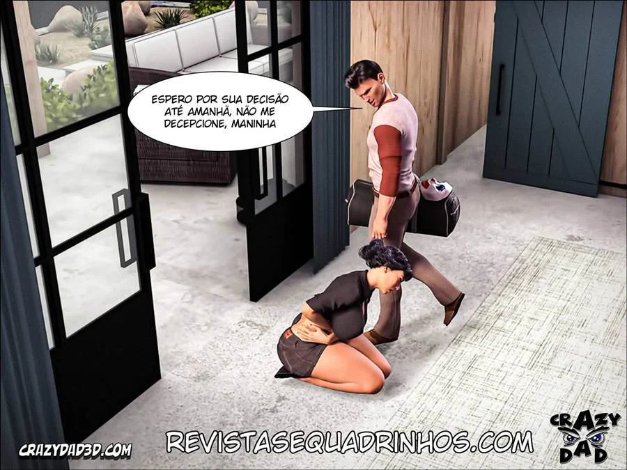 Pai Tarado Domina Família em Cenas Proibidas de Sexo 3D Explícito