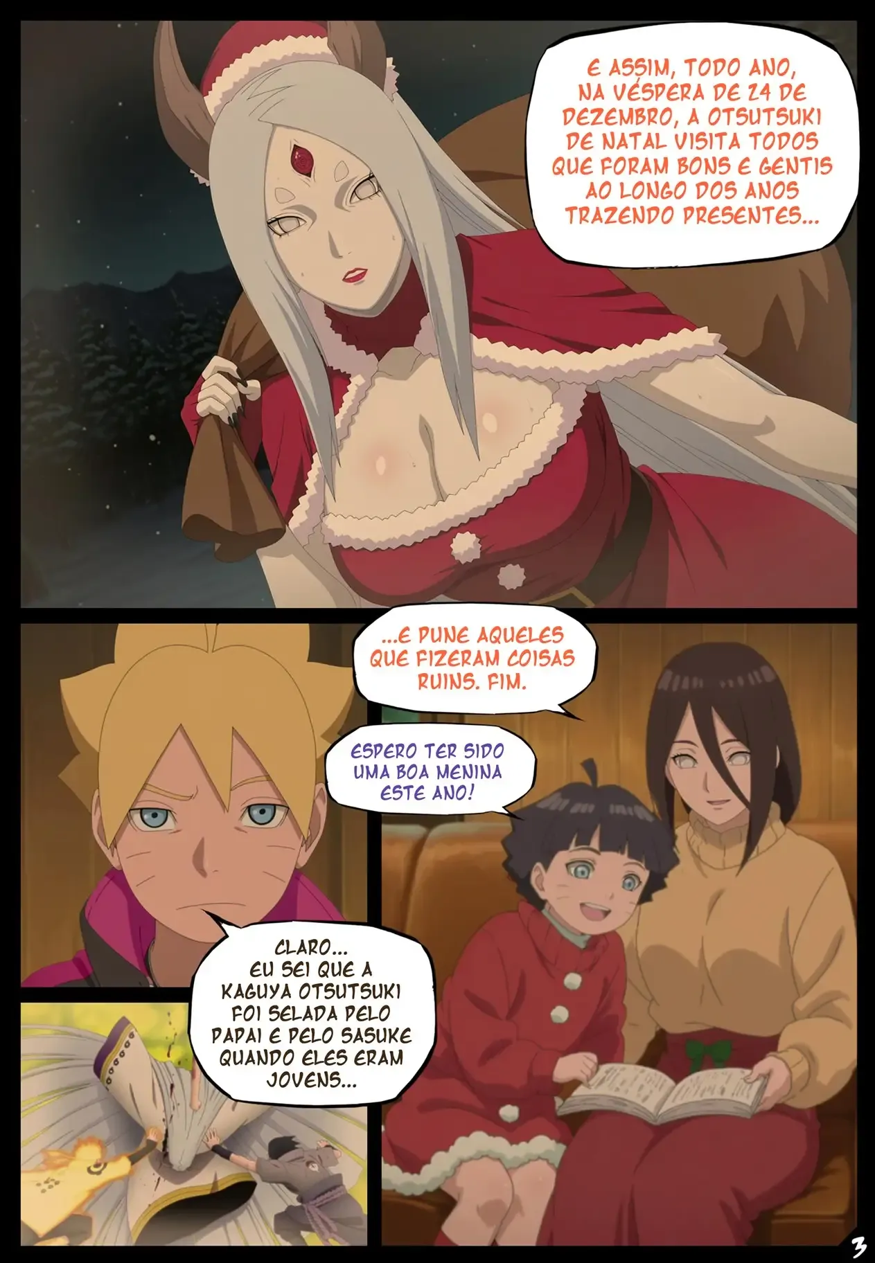 Noites Escaldantes de Natal: Naruto Transa com as Kunoichis em HQ Pornô Explícita