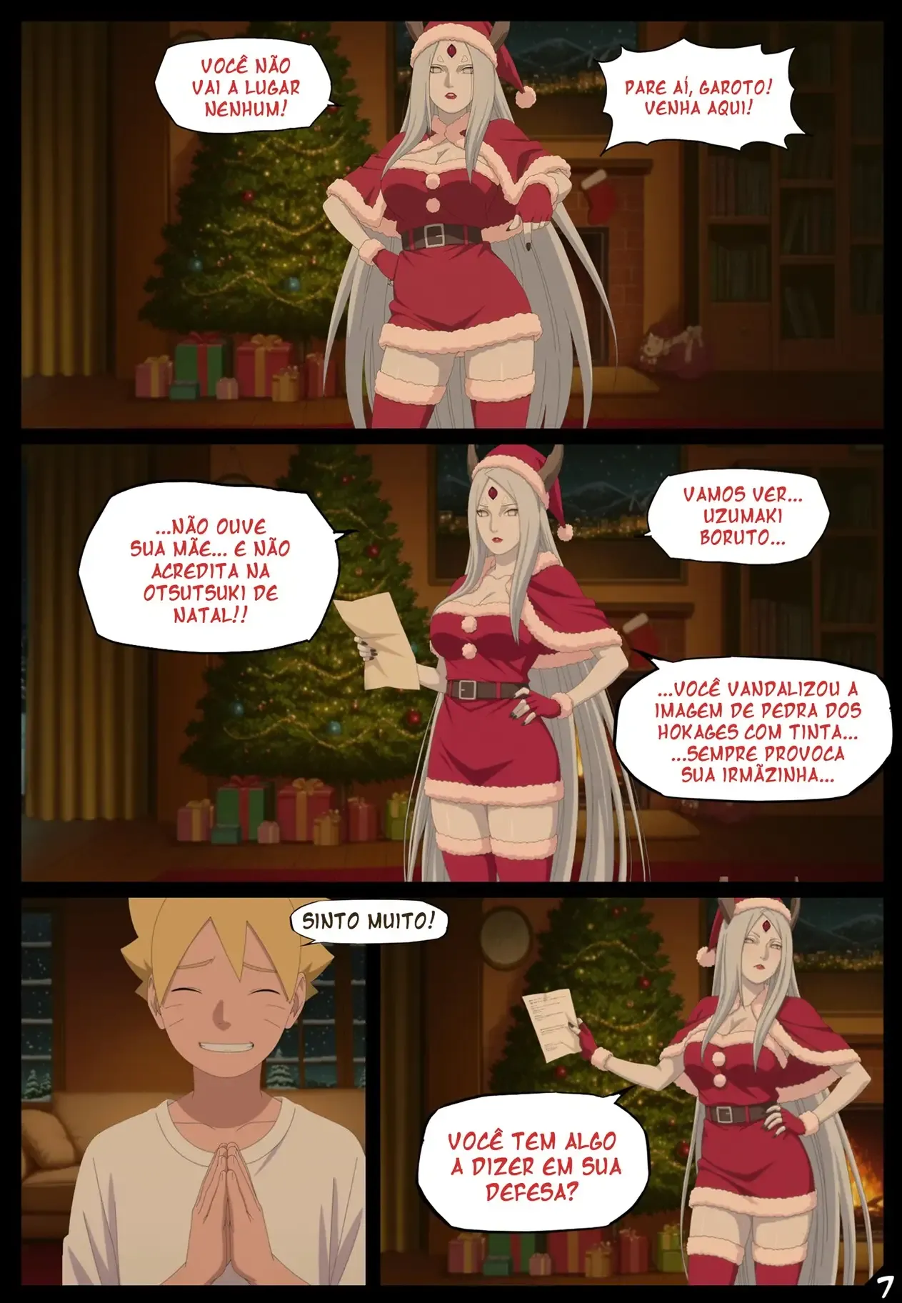 Noites Escaldantes de Natal: Naruto Transa com as Kunoichis em HQ Pornô Explícita