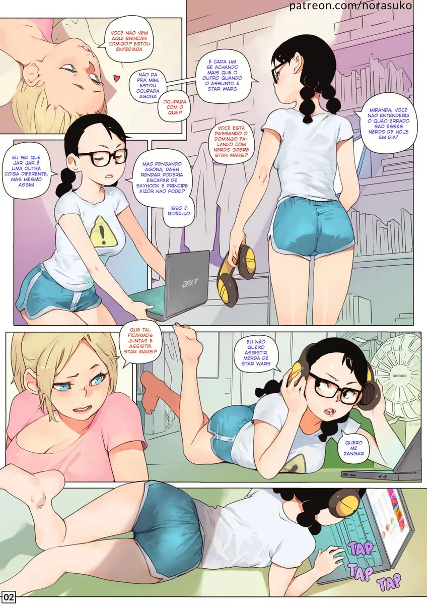 Folia Lésbica: Nora e Suko Entre Lençóis - Quadrinhos Eróticos Explícitos