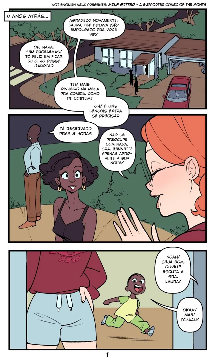 Mamadeira Explícita: A Babá MILF Transando com Negão nos Quadrinhos de Foda