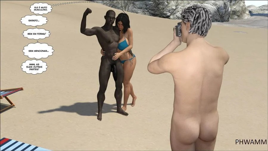 Titulo: Orgia Explícita em 3D: Praia do Pecado com Cenas de Sexo Intenso