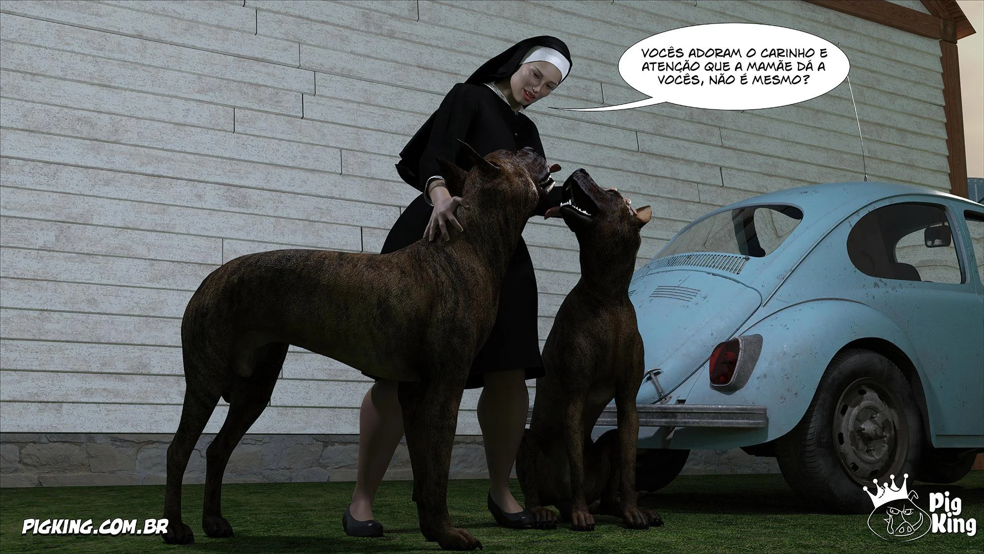 Irmã Isabella Pecado: Primeira Tentação em 3D Explícito