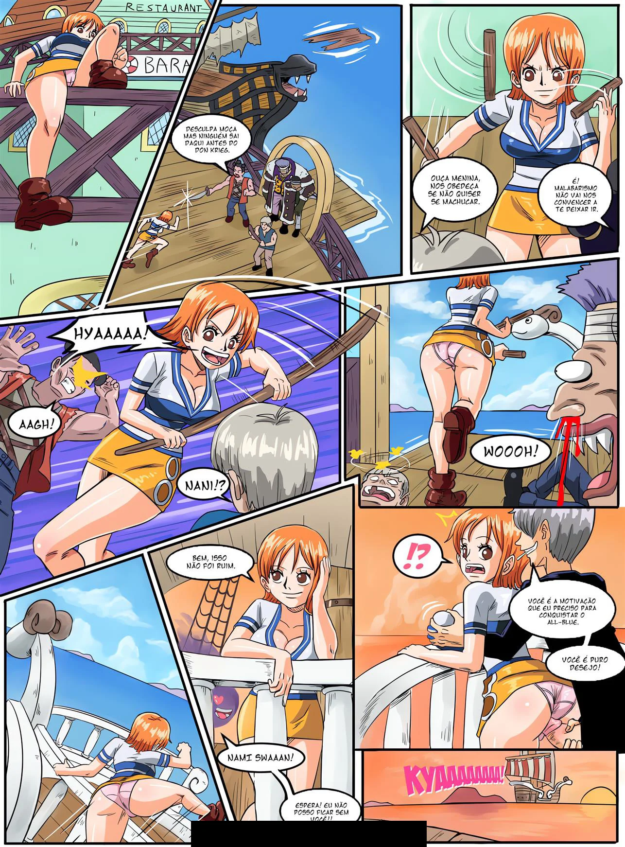 Aventura Perversa com Nami em Quadrinhos Eróticos de One Piece