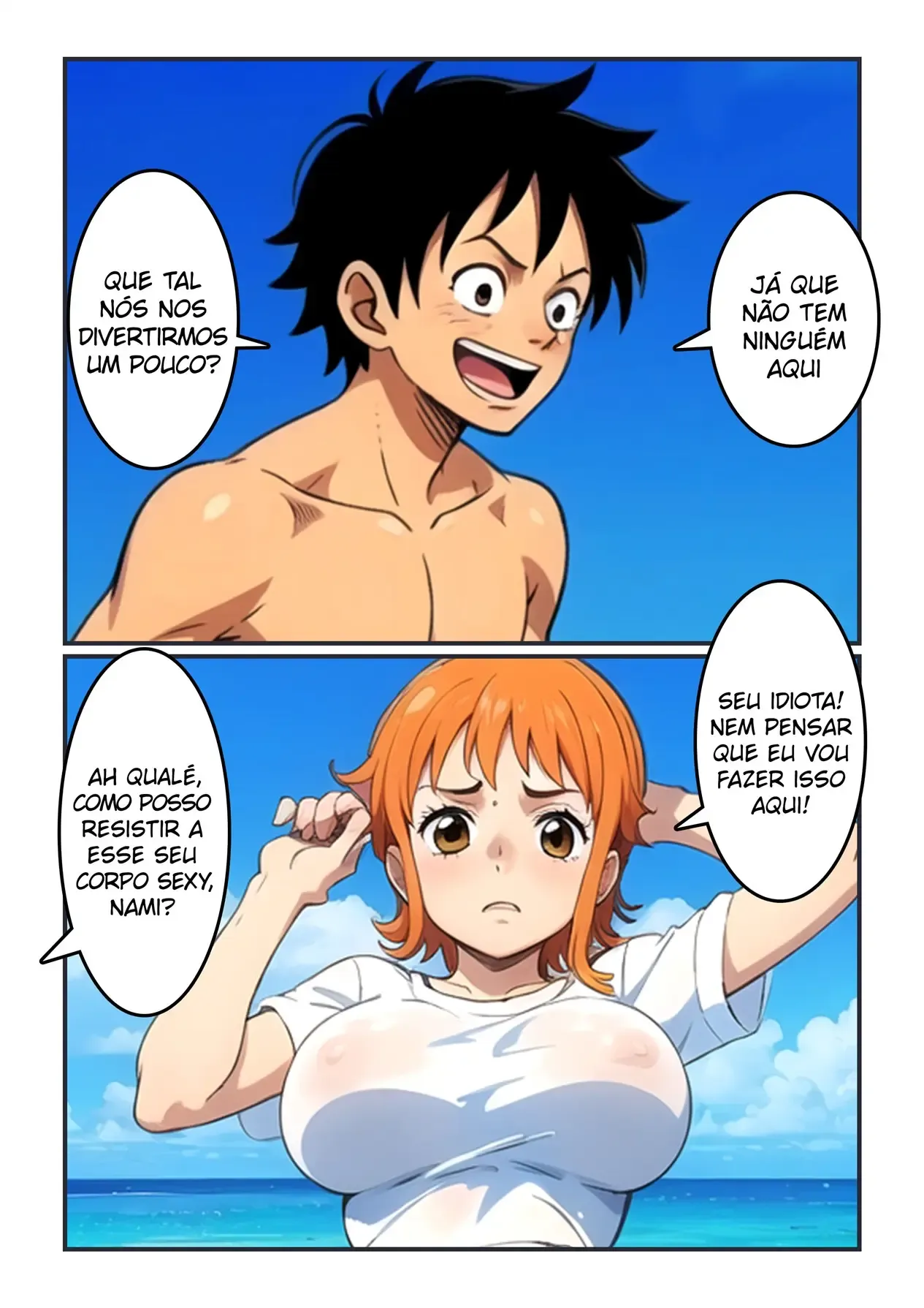 Luffy Domina com Seu Pau Gigante - Hentai Explícito de One Piece