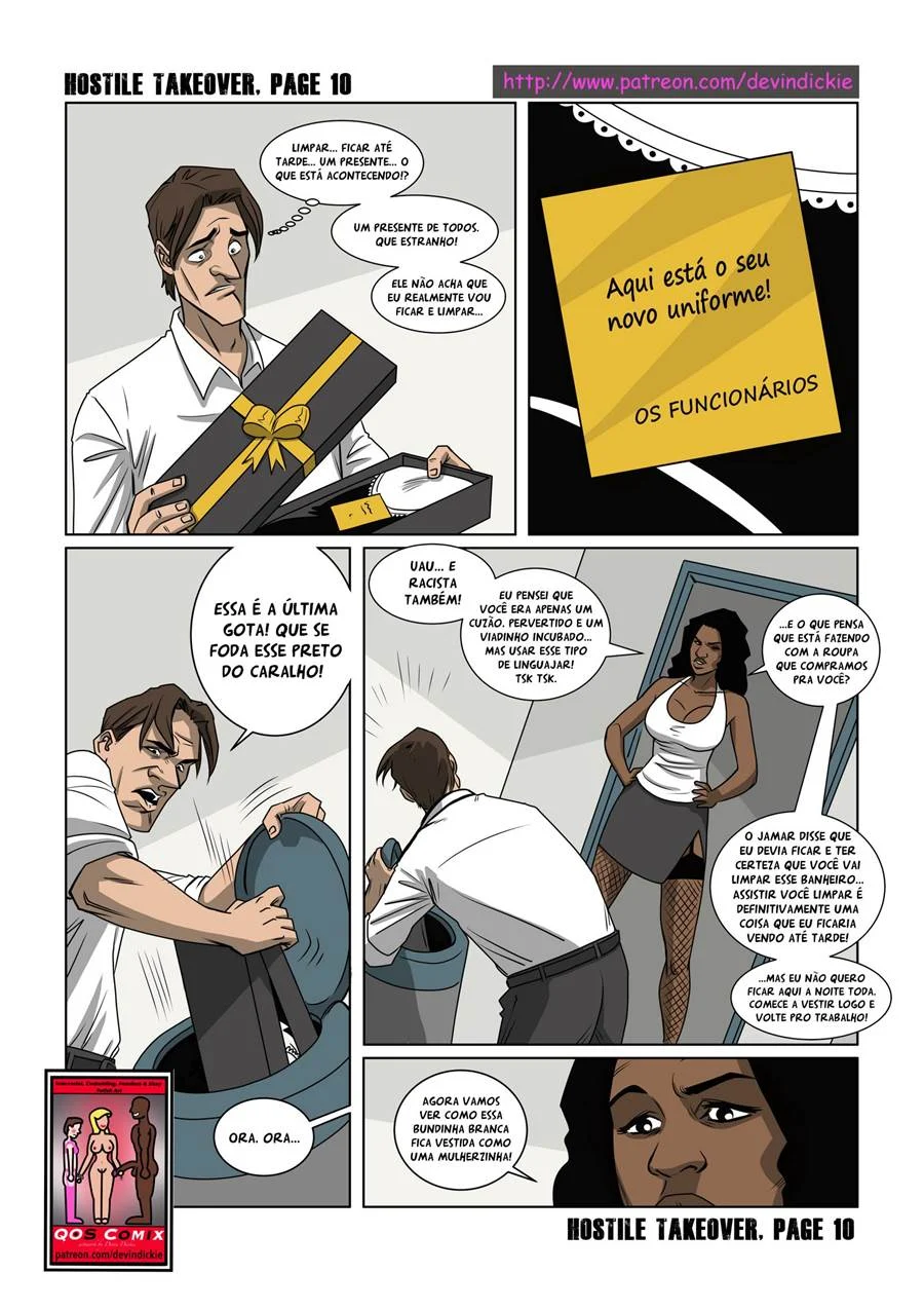 Negão Dotado Domina a Colega de Trabalho em HQ Explícita