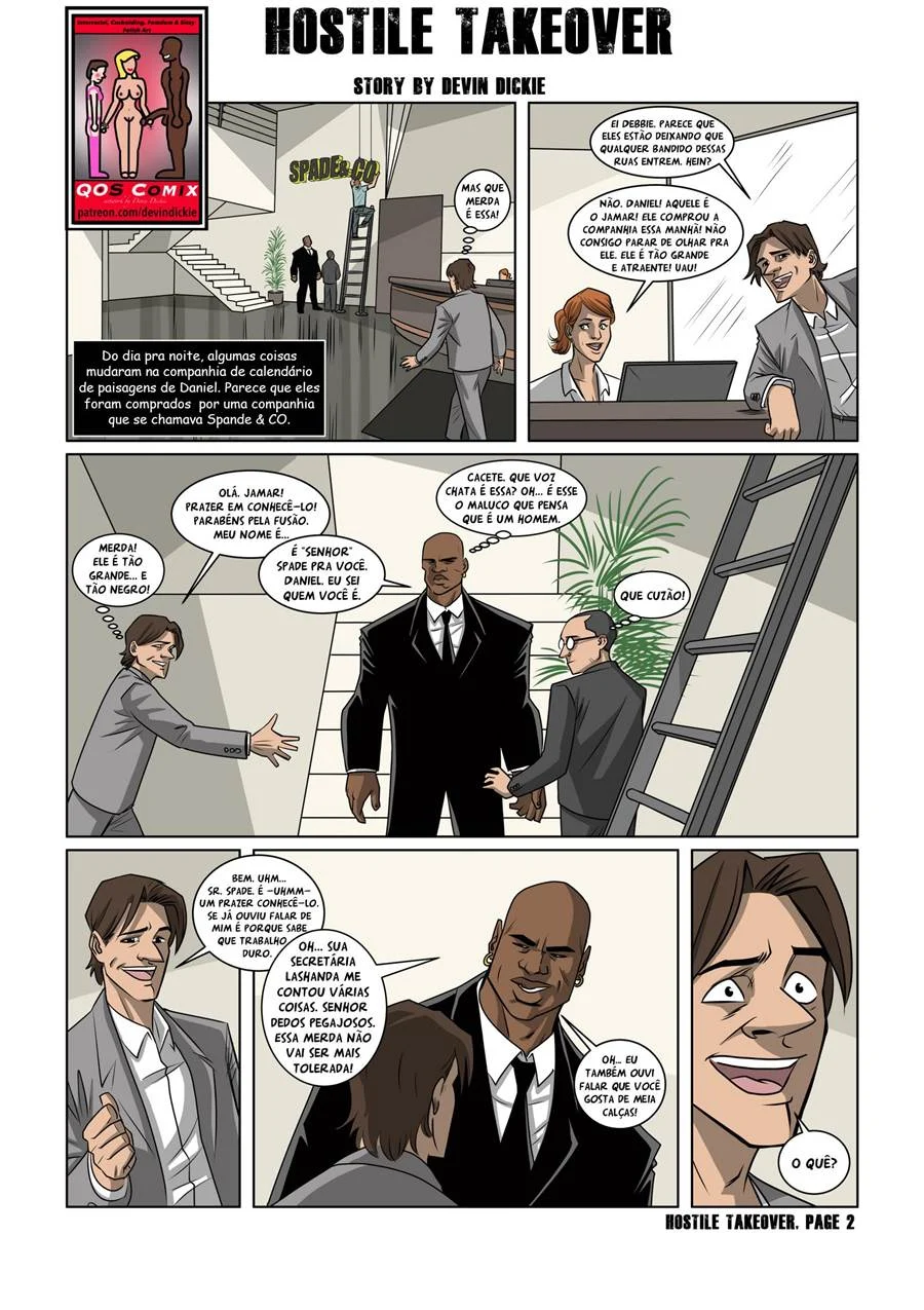 Negão Dotado Domina a Colega de Trabalho em HQ Explícita