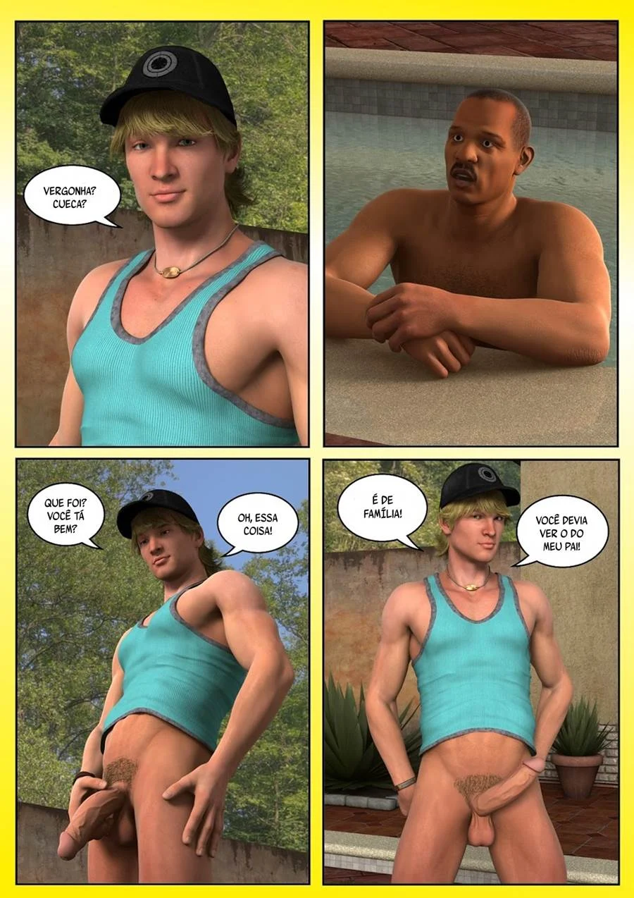 O Piscineiro: O Açougueiro da Piscina Enche o Oficial de Porra