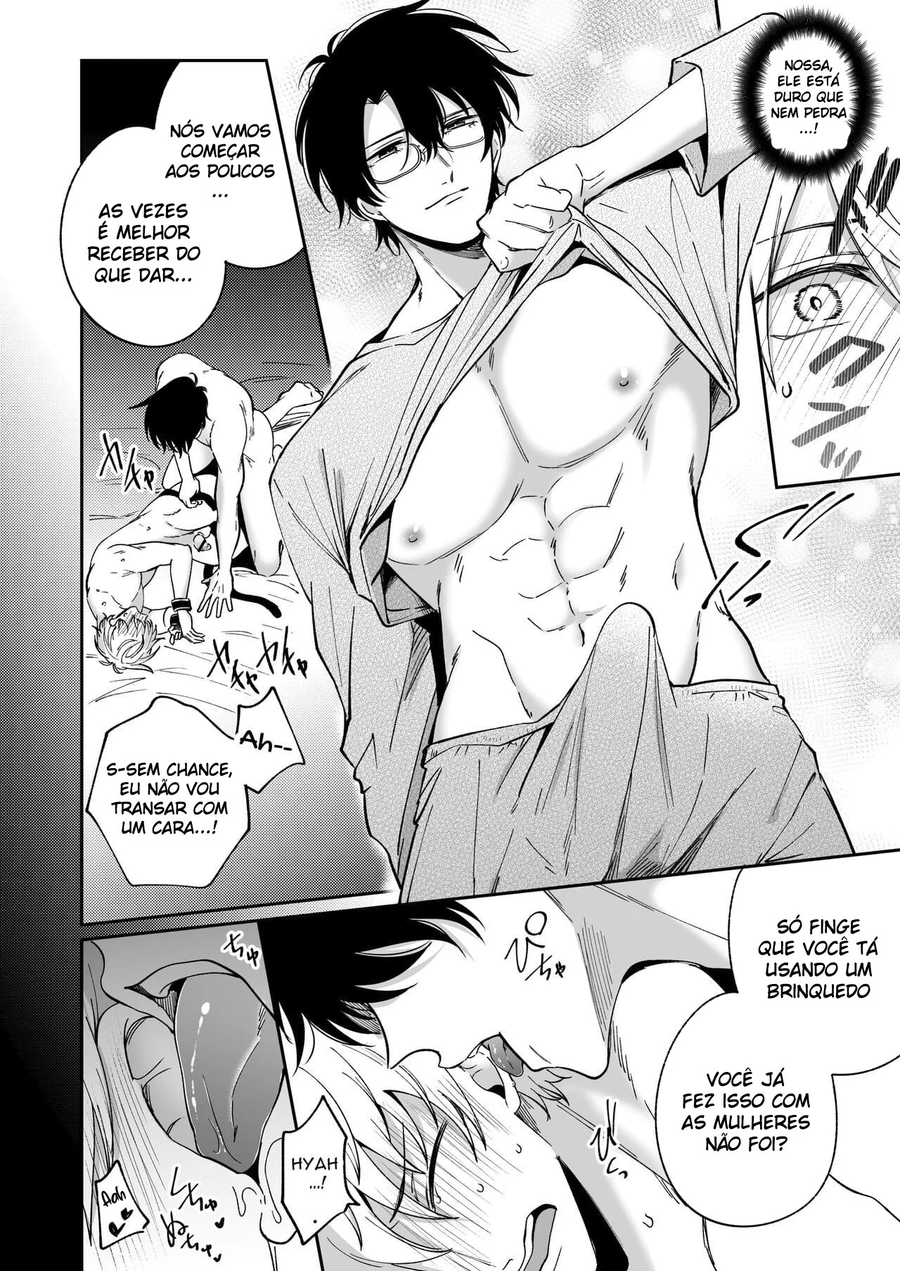 Ex-Recepcionista Submisso Dominado por Prazer na Primeira Noite - Yaoi Explícito