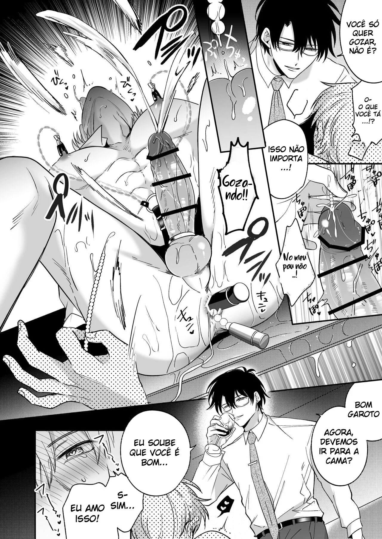 Ex-Recepcionista Submisso Dominado por Prazer na Primeira Noite - Yaoi Explícito