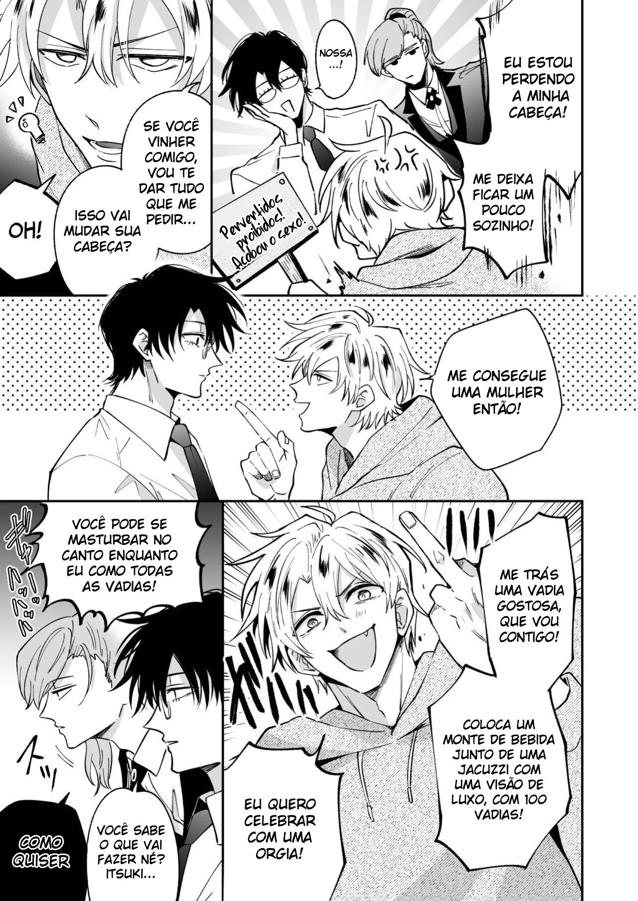 Ex-recepcionista mostra como satisfazer clientes com sua nova habilidade yaoi proibida.